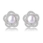 Yahoo! Yahoo!ショッピング(ヤフー ショッピング)ピアス レディース 淡水パール 超豪華80粒 真珠 お花 CZダイヤ ウェディング 二次会 結婚式 人気 誕生日プレゼント クリスマス