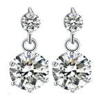 Yahoo! Yahoo!ショッピング(ヤフー ショッピング)ピアス ダイヤ 2連粒ピアス 大粒 揺れるダイヤ プラチナ仕上げ シルバー925 cz レディース 人気 プレゼント