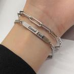 Yahoo! Yahoo!ショッピング(ヤフー ショッピング)ブレスレット レディース メンズ 2連 ステンレス製 鎖 Good Luck チェーン シンプル 18KGP 人気 女性 男性 誕生日プレゼント