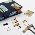 マネークリップ ペンホルダー ビジネス PU レザー クリップ 手帳アクセサリー 小物 シンプル カラフル