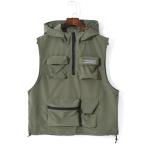  лучший милитари мужской тянуть over модель много карман рыболовный жилет стиль половина Zip улица надеты с капюшоном . рыбалка фотосъемка уличный 