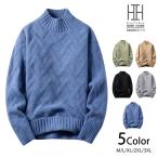 ニットセーターモックネックメンズ柄...