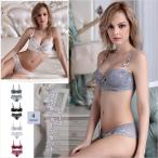 ブラジャーショーツセット リボン 下着女性 美バストメイク 勝負下着 レース 誘惑 谷間メイク 可愛い キュート 蝶結び 2点セット ランジェリー オシャレ