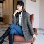 レディースピーコートチェック柄大人...