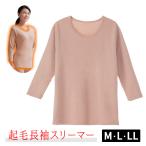 レディース 婦人 アンダーシャツ インナー 肌着 長袖  保温 ウール 防寒 冷え性 あったか 起毛 ウール混起毛やわらかインナー スリーマー