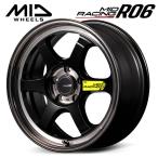 MID RACING レーシング R06 17インチ 7.0J 5H114.3 +48 ブラッククリアポリッシュ アルミホイール単品 1本 4本以上送料無料