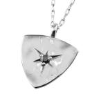 メンズネックレス ピック形 モチーフ 18金 K18 一粒 ブラックダイヤモンド ペンダント アズキ ...