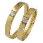 結婚指輪 K18 ゴールド 一粒石 ダイヤモンド ペアリング マリッジリング 18金 シンプル カップル 安い 注文製作 プレゼント ギフト 受注