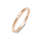 結婚指輪 マリッジリング ピンクゴールド K10PG 指輪 レディース 天然ダイヤモンド カットデザイン 日本製 5号〜15号