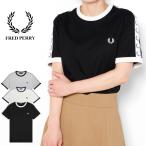 ショッピングフレッドペリー FRED PERRY フレッドペリー リンガーTシャツ レディース M4620 テープドリンガー 半袖 tシャツ 袖ロゴ テープロゴ