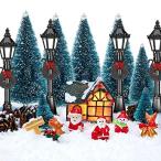クリスマス 飾り |43ピース クリスマスビレッジセット ミニチュアオーナメント 樹脂 ミニチュア ガーデン ドールハウス ミニ街路灯 モデル 小さな