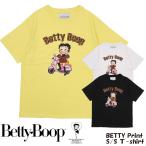 メール便発送 Betty Boop ベティブープ 半袖 Tシャツ 121931 プリント ベティーちゃん ヒョウ柄 ロゴ クルーネック アメカジ ユニセックス