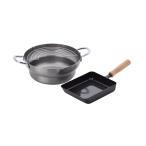 送料無料 和平フレイズ CS-041 千歳 鉄玉子焼14×18&段付揚げ鍋24