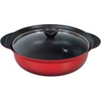 和平 なごみ丈膳 RB-3201 IH対応 フチ付卓上鍋 30cm 【マーブルコーティング IH対応 ガス火対応 丈夫 お手入れ簡単 ふっ素樹脂加工 強化ガラス】