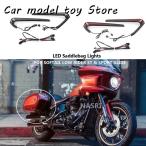 ハーレー用バイク 二輪スモークトレーサーリアサドルバッグLEDターン/ブレーキライト ハーレーソフテイルローライダースタイルST