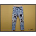  H and M повреждение обработка джинсы *34^ обтягивающий / стрейч / Denim брюки / б/у обработка / мужской /25.2-25