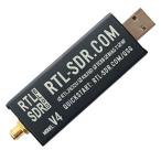 RTL-SDR.COM V4 R860 RTL2832U R820T2 TCXO/1PPM SMA-J ソフトウェア定義ラジオ [チューナー単品/アルミダイキャストケース ブラック