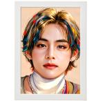 BTS V ヴィ アート ポスター +フレームセット S1(24X33cm) 防弾少年団 バンタン 絵 顔 ポスター アート作品 額縁 インテリア JUNS Collection テヒョン テテ