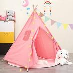 三角旗、LEDスターライト付きFRMARCH キッズテント 子どもテント 子供 ティピーテント おもちゃ キッズ 子供用テント 室内 折り畳