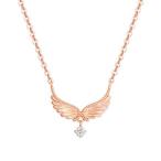 FANCIME K18ピンクゴールド 天然ダイヤモンド 天使の羽 翼 ネックレス レディース ギフトラッピング済 誕生日 記念日 母の日 プバーゲン