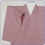 |紬袷 正絹|リサイクルつむぎ着物 絹 真綿紬 格子縞柄 桃色 a1y3m6|中古| 身長158cm 身巾 Mサイズ