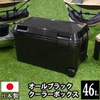 ショッピングペットボトルクーラー クーラーボックス 大型 46L 黒 オールブラック 釣り キャンプ用品 アウトドア レジャー バーベキュー 大容量 大きい ホイール付き 140-A50