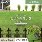 人工芝 ロール 1m×10m 芝丈20mm リアル人工芝 となりの青い芝 U字ピン24本付き