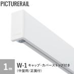 ピクチャーレール TOSO W-1 (中量用/正面付) 工事用セット(キャップ・カバーストップ付) 1m ホワイト*PI-TO-W1-W01