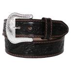 トニーラマ ＴｏｎｙＬａｍａ ベルト レザーベルト 革ベルト ウエスタン フローラル 花 こげ茶色 C40068