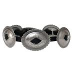 メール便可 ハットバンド ウエスタンハット 飾り ベルト 銀色 コンチョ 装飾 ブラック 黒 レザー 革 HB228