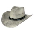 ストローハット テンガロンハット カウボーイハット 夏 グレー 帽子 ブルハイド ランページ STH304