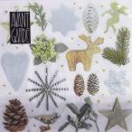 ペーパーナプキン[メール便OK]10枚入り　ホワイトクリスマス　AVANT GARDE[ドイツ製]デコパージュ・ラッピングクリスマス・/ペーパーナプキン・天使・ハート・ト