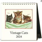 Cavallini&Co 卓上カレンダー2024 ヴィンテージ猫 カヴァリーニ＆コー カバリーニ ネコ 輸入カレンダー デスクカレンダー