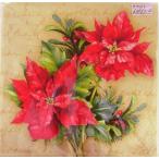 Yahoo! Yahoo!ショッピング(ヤフー ショッピング)C-291　1枚ペーパーナプキン　ポインセチアブーケ　ランチサイズ[COLOURFUL LIFE]カラフルライフ・紙ナプキン・デコパージュ・クリスマス