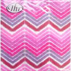 Yahoo! Yahoo!ショッピング(ヤフー ショッピング)ペーパーナプキン　ランチサイズ　5枚入り　[メール便OK]イカットストライプ  ピンク[IHR]ドイツ　紙ナプキン・ペーパーナプキン・デコパージュ