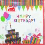 2枚　ペーパーナプキン●カクテルサイズ●ハッピーバースデイ[Joy　Life]お誕生日ペーパーナフキン・紙ナプキン・デコパージュ