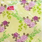 ペーパーナプキン[メール便OK]●カクテルサイズ●バイオレットフラワー[Joy　Life]フラワーペーパーナフキン・紙ナプキン・デコパージュ