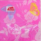 ペーパーナプキン[メール便OK]●カクテルサイズ●ピンクフラワーバタフライ[Joy　Life]フラワーペーパーナフキン・紙ナプキン・デコパージュ