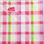 ペーパーナプキン[メール便OK]●カクテルサイズ●ピンクチェック[Joy　Life]チェックペーパーナフキン・紙ナプキン・デコパージュ