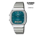 【CASIO CLASSIC(カシオ クラシック） 国内正規品】 CASIO カシオ AQ-240E-3AJF デジアナ メンズ腕時計 グリーン 樹脂バンド 日常生活防水 シンプル レトロデザ