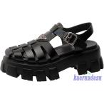 レディース グラディエーターサンダル クラシック 編み込み 厚底サンダル 6.5cmヒール グルカサンダル エナメル カジュアル キレイめ