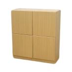シンプル戸棚キャビネット 2列2段 幅80cm高さ89cm ナチュラル 棚 戸棚 戸だな キャビネット シンプル 収納家具 ロッカー 保管 保存 可動棚 ラック シェルフ