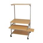 パソコンデスク マウステーブル付き ロータイプ キャスター付 ナチュラル PCデスク PCラック PC机 PCテーブル デスク 机 ノートパソコンラック