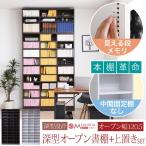 JKプラン MEMORIA 棚板が1cmピッチで可動する 深型オープン幅120.5 上置きセット ダークブラウン FRM-0108SET-DB