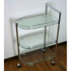 スリムガラスキッチンワゴン（グラスワゴン） キャスター付 クリア