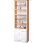 食器棚 引き戸 幅60cm高さ180cm ナチュラル×ホワイト