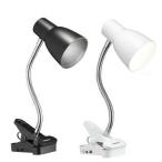 乾電池 LED クリップライト 3W ホワイト ブラック ( デスク ライト クランプ テーブル 照明 卓上 ベッド 机 )