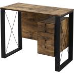 パソコンデスク 勉強机 PCデスク おしゃれ 安い 北欧 オフィス 大人 子供 幅90 奥行50 高さ75 一人暮らし コンパクト 小さい ヴィンテージ 棚 収納 引き出し