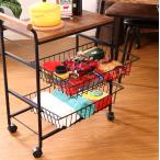 キッチンワゴン おしゃれ キャスター 付き スリム 炊飯器 キッチンラック 作業台 ミニ コンパクト 木製 安い 収納 ブラウン×黒 幅32 奥行57 高さ70