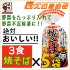 五木食品  さらりとほぐれる 3食焼そば【三人前】 特製ソース付 5袋セット 九州 熊本 五木食品